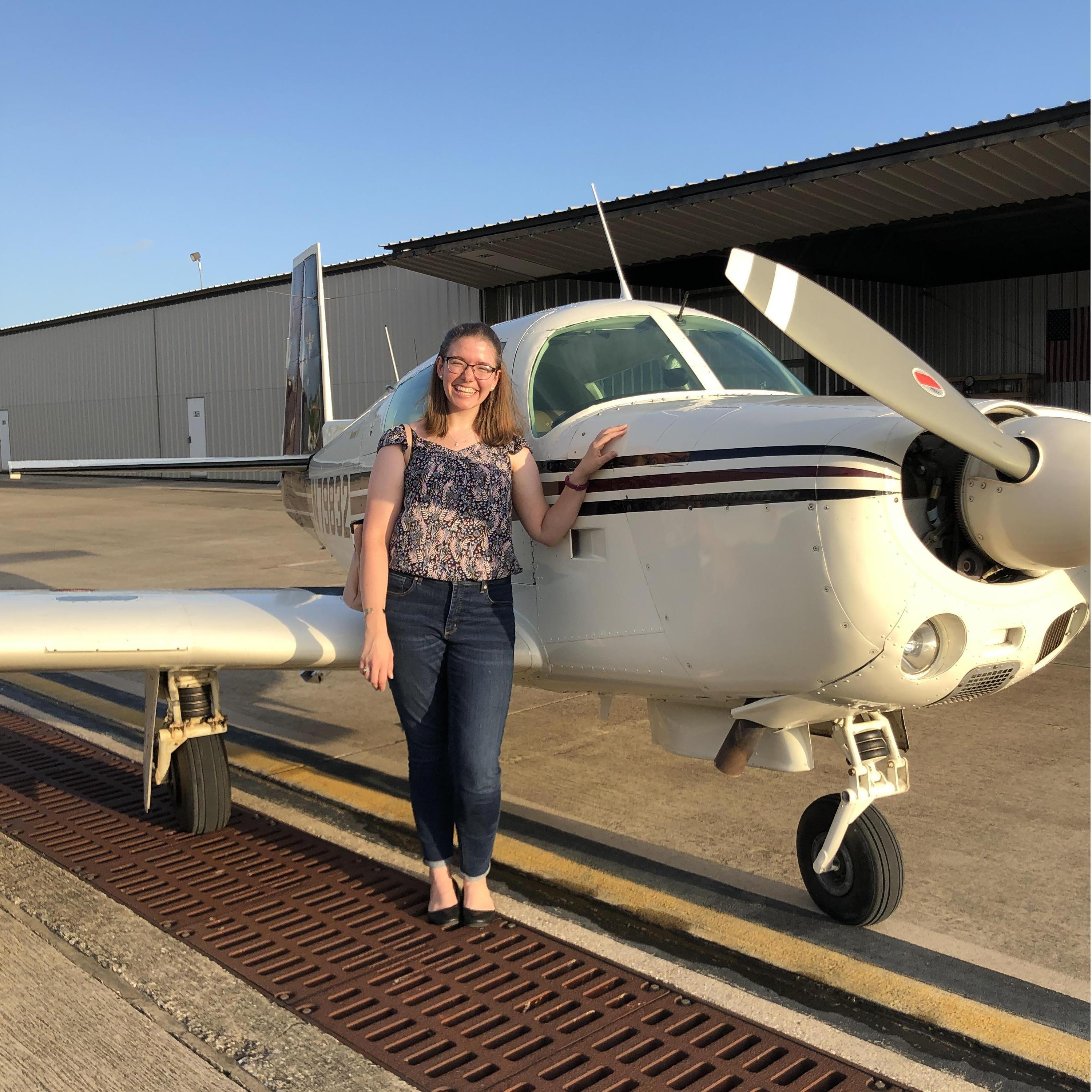 Sarah the first time Alex took her flying in his plane!