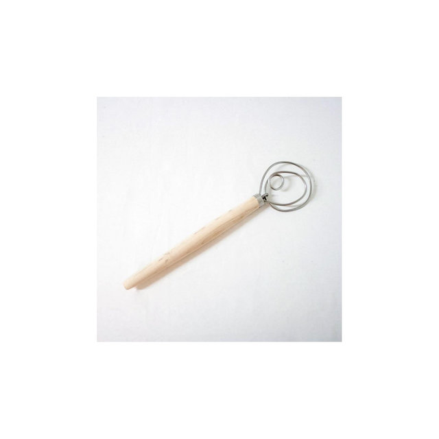 Lehman's Old Country Maple Dough Mixing Whisk Baking Tool Quick Mixing 14"