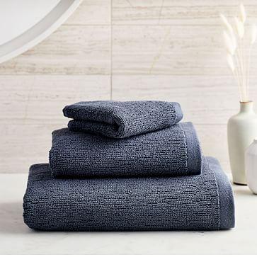 Organic Textured Towels - Granite Blue 3 PIECE SET