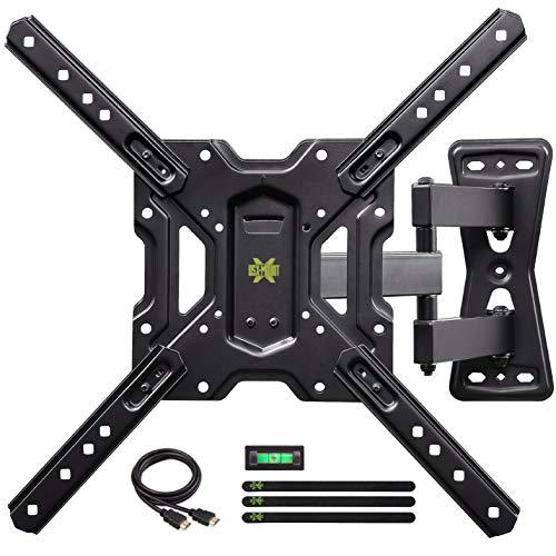 USX MOUNT Full Motion Swivel Articulating Tilt TV Wall Mount Bracket for 26-55" LED, OLED, 4K TVs-Fit for 32, 40, 50 TV with VESA Up to 400x400mm-Weight Capacity Up to 60lbs