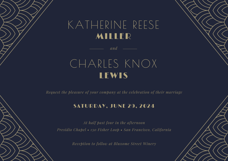Baker Landscape | Navy | Zola Wedding Invitations