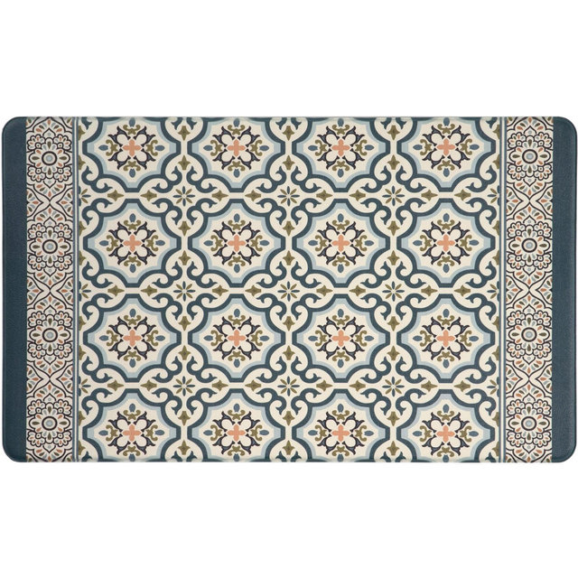 World Rug Gallery Kitchen Durable Anti Fatigue Standing Mat - Blue 18"x30"