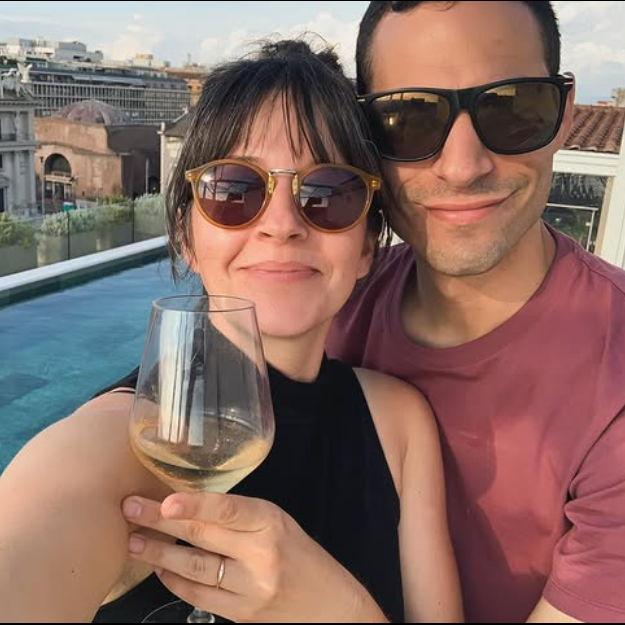 rooftop champagne in Rome the day after we got engaged