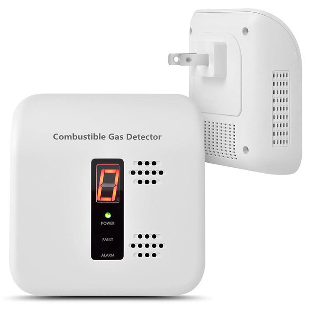Xalire Gas Leak Detector, Natural Gas Alarm for Home & RV, Plug-in Propane Detector Monitor with Audible & Visual Alarm, AC 120V-240V, White Color
