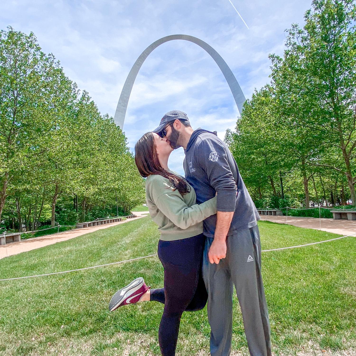 In front of the St. Louis Arch in Missouri May 2023