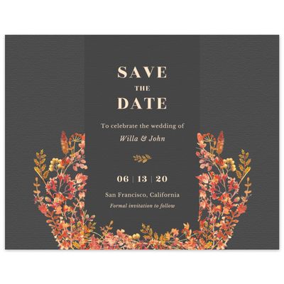 Grey Rustic Wedding Digital Save the Date - Gramercy Landscape