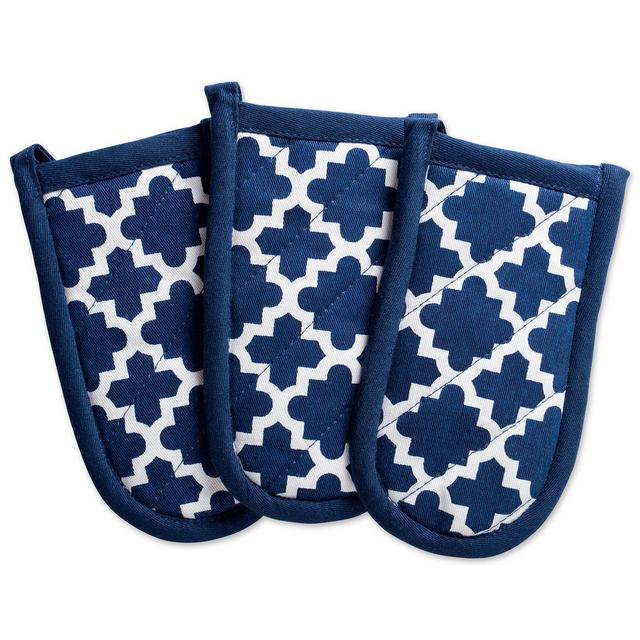 Design Imports Lattice Pan Handle Covers in Blue (Set of 3)