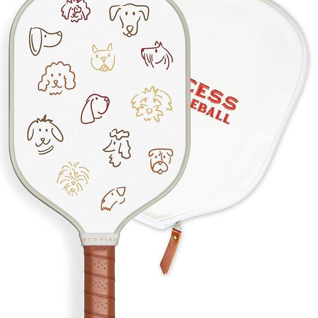 Recess Pickleball Single Paddles - Fiberglass Surface, Honeycomb Core - Sweatproof Foam Comfort Grip - Canvas Cover & Silicone Grip Ring - Tournament or Casual Play - Modern Designs - USAPA Approved