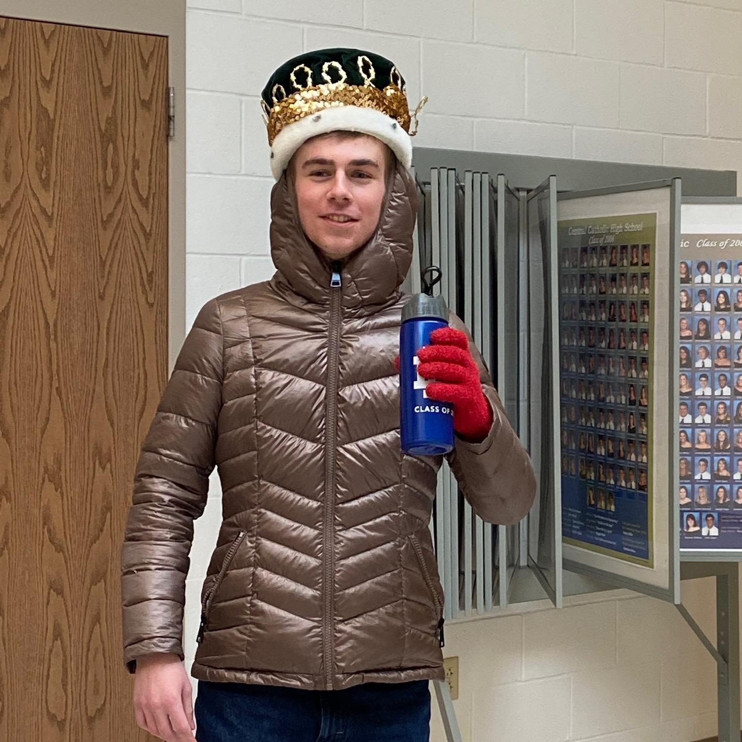 Wil wearing Becca’s coat