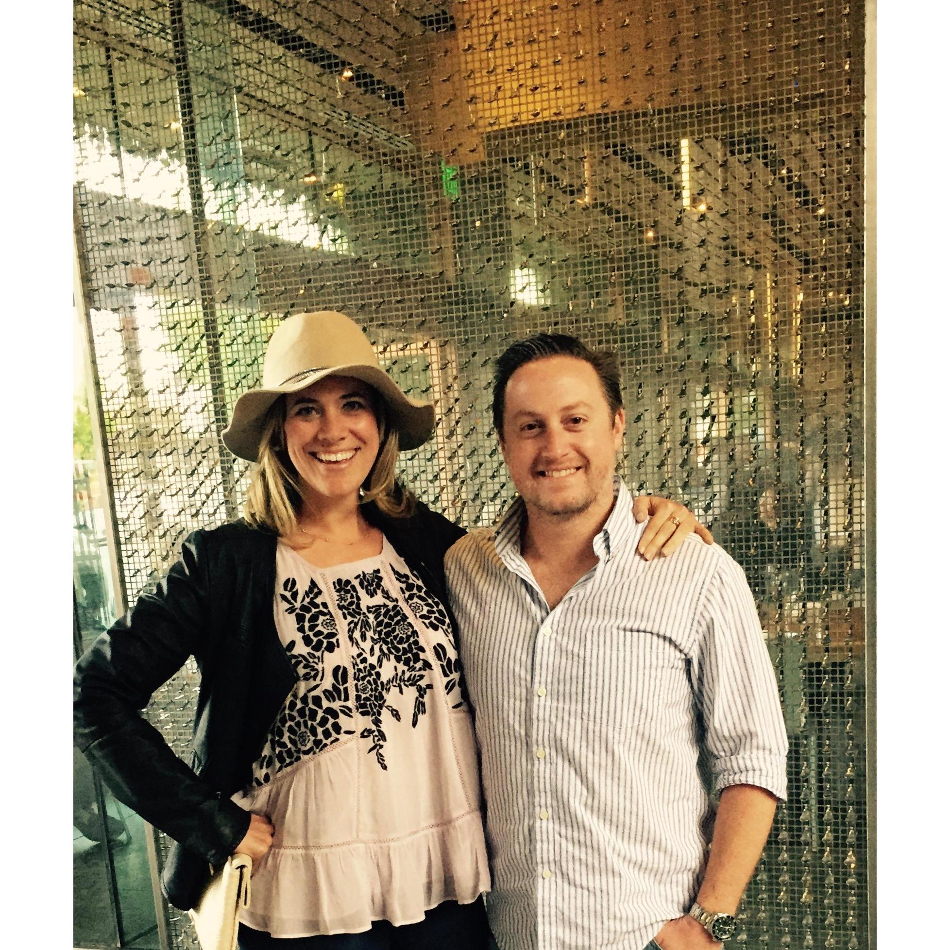 Outside H2 in Healdsburg on our 1 year anniversary weekend
