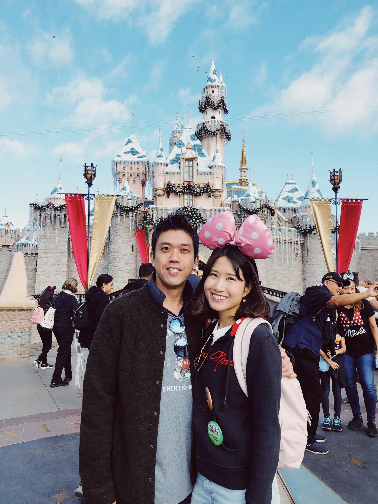 The first visit together to Disneyland during the Christmas break.
