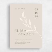 Beige Wedding Invitation - Aneci Portrait