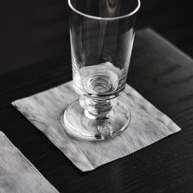 RW GUILD FLAX LINEN COCKTAIL NAPKIN, LIGHT GREY