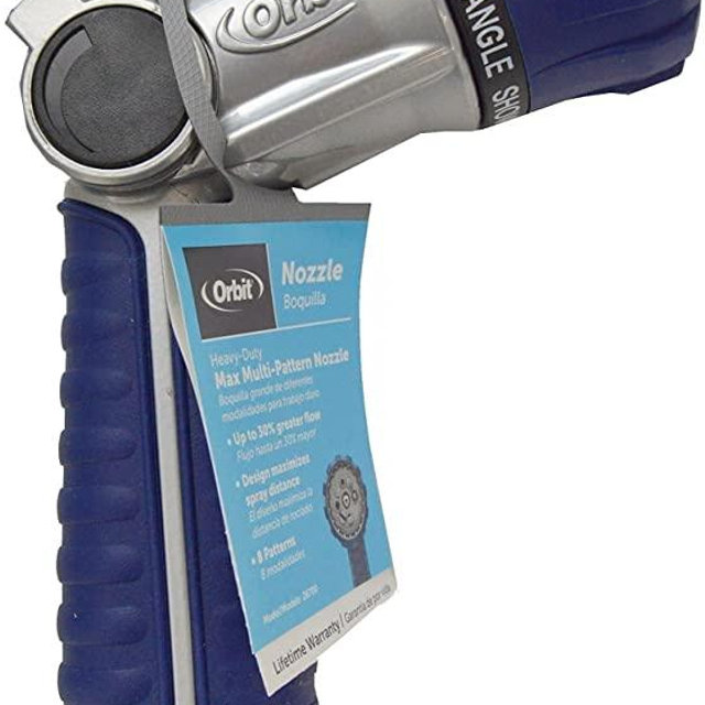 Orbit Max 26700 8-pattern Commercial Grade Zinc Rubber Coated Grip Rear-thumb Nozzle