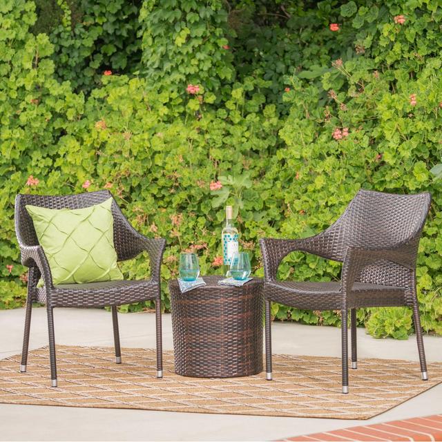 Oxford 3pc Wicker Chat Set - Multibrown - Christopher Knight Home