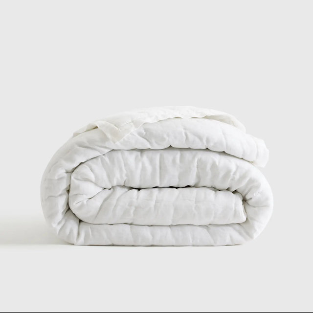 European Linen Dream Quilt - White, King/Cal King