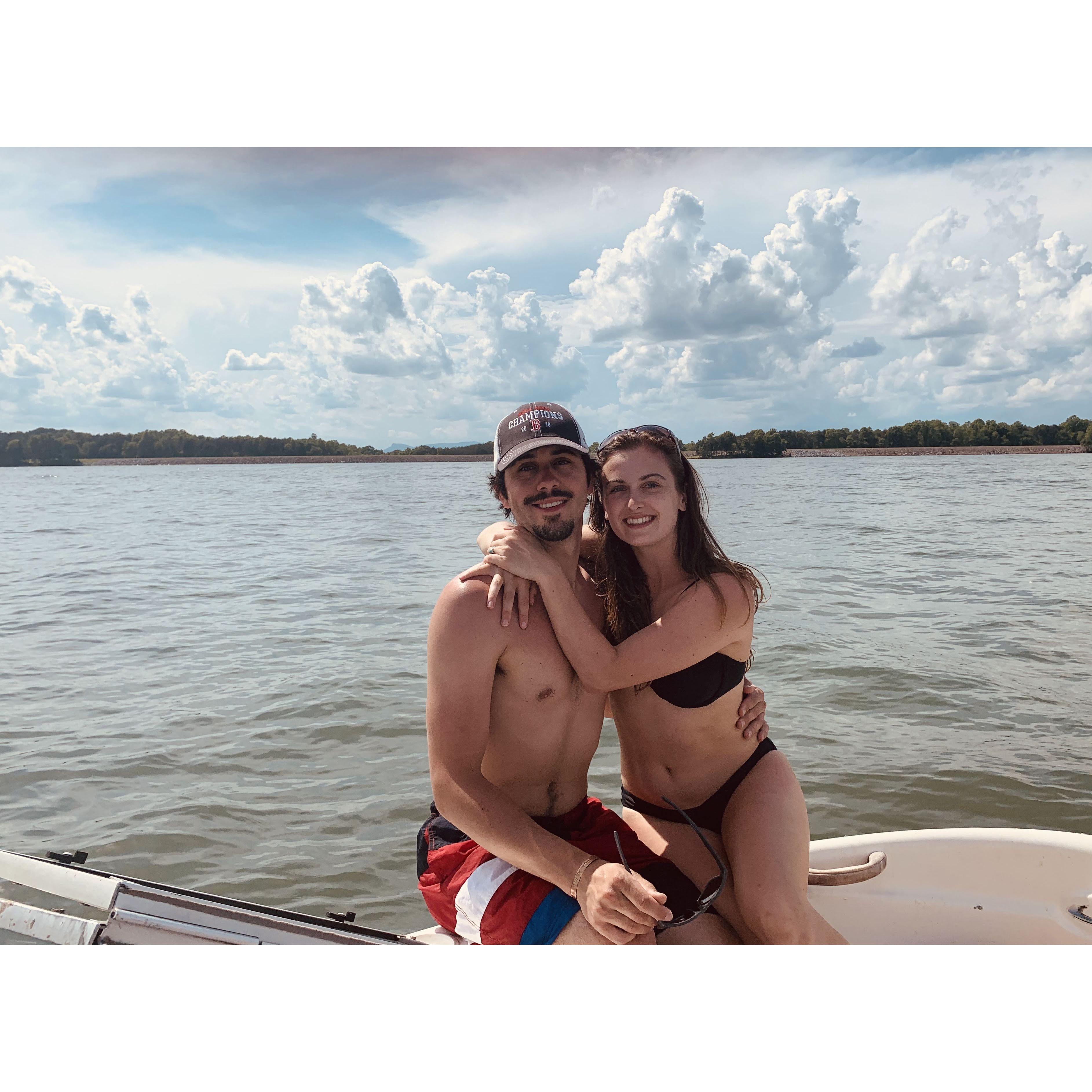 Our favorite thing to do is be out on the lake. This was one of the first times we went out together <3