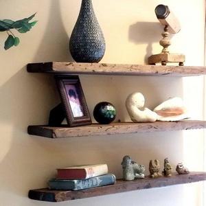 Easy Mount Reclaimed Wood Shelves Floating Shelves Floating Shelf Floating Wood Shelves Rustic Shelves reused Solid Wood Wall Decor shelving