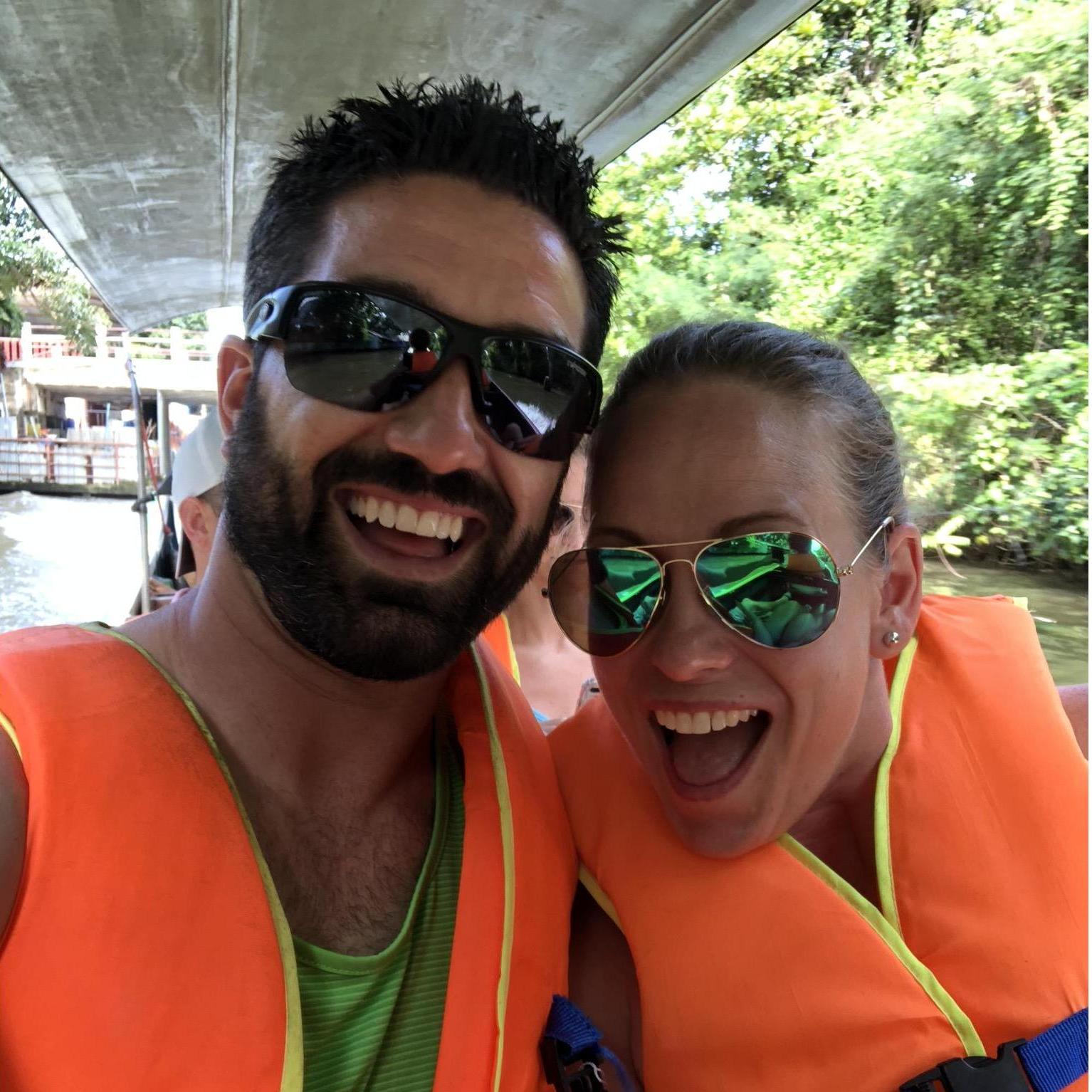Cruising in a small boat in Thailand, down the water canals heading towards the floating markets to shop!   5/18