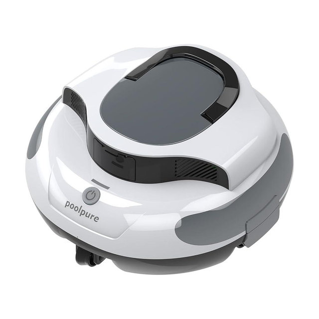 POOLPURECordless Powerful Pool Vacuum 5000mAh Battery, 120 Minutes Runtime for Flat Pools Up to 1000 Sq.Ft (Black-White)