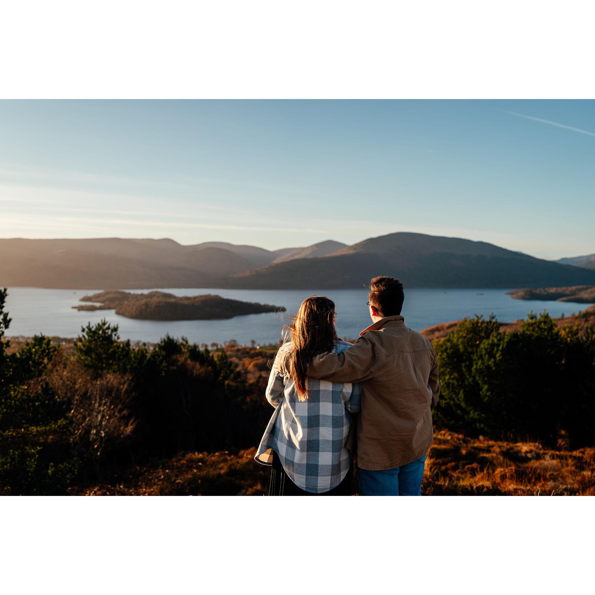 In the Scottish Highlands, where we got engaged