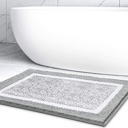 Bathroom Rug Mat, Ultra Soft and Water Absorbent Bath Rug, Bath Carpet, Machine Wash/Dry, for Tub, Shower, and Bath Room (24"x35", Grey)