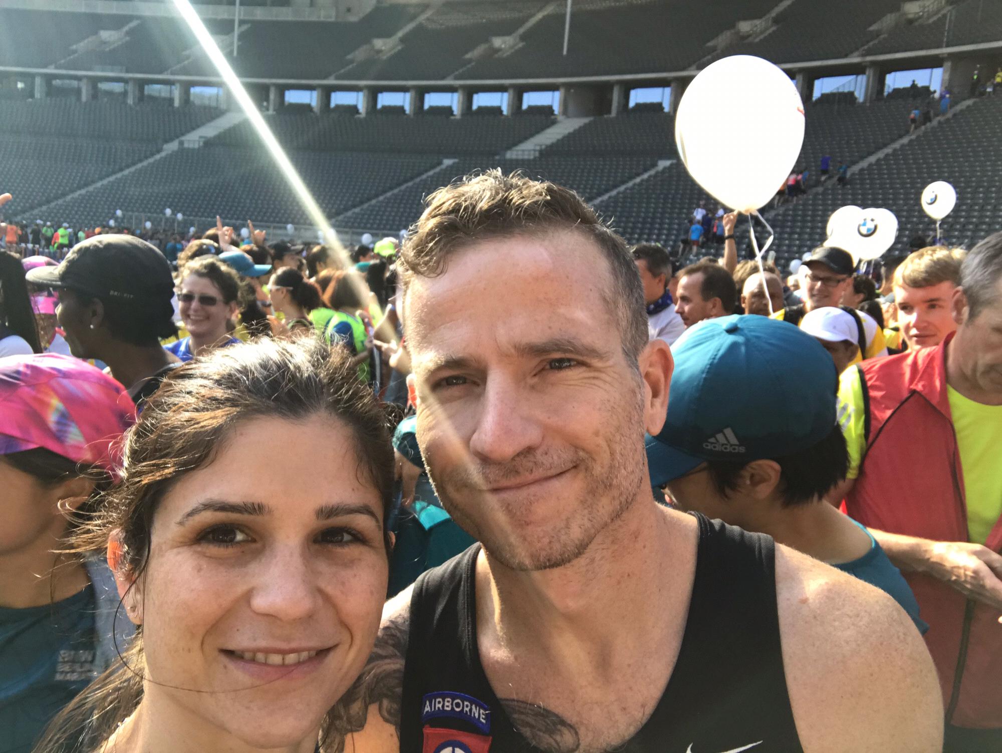 Olympic Stadium, Berlin after running a 5k but before the Marathon the next day... ooof!