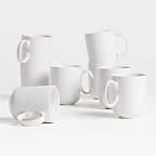 Wren Matte White Mugs, Set of 8
