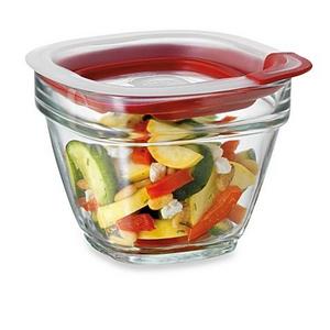 Rubbermaid® 1.5 Cup Square Glass Food Storage Containers with Easy-Find Lid