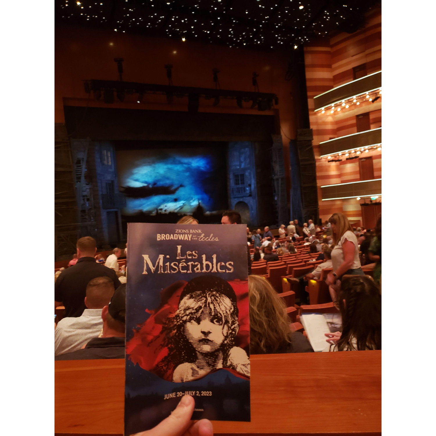 An image taken moments before disaster (Anna totally spoiled Les Mis for Jake because she thought he had seen it before...).