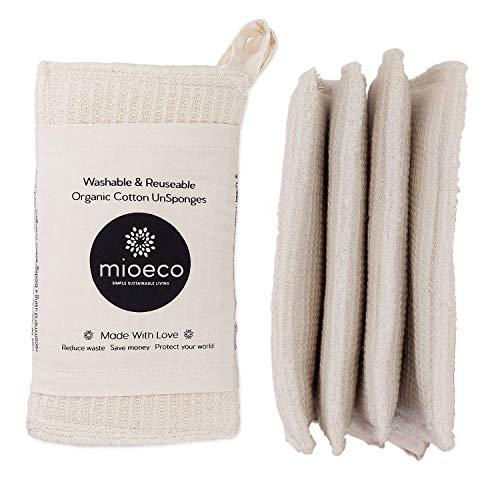 Kitchen Natural Sponges Non Scratch  - Eco Friendly Sponges for Dishes - Natural Organic Reusable Sponges - Washable Biodegradable Sponge,  Compostable - 4 Pack