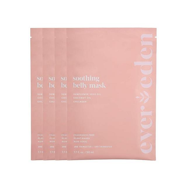 Evereden Soothing Belly Mask for Stretch Marks - 2nd/3rd Trimester Size | 4 pack | Natural Belly Mask for Pregnancy | Clean and Plant Based Pregnancy Skincare | Non-toxic and Fragrance Free