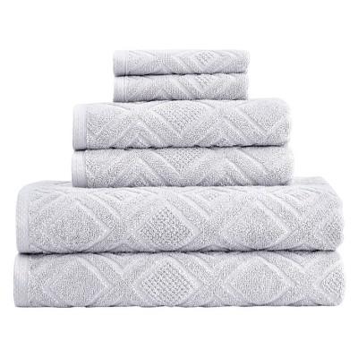 6pc LaRue Turkish Cotton Bath Towel Sets Platinum - Makroteks