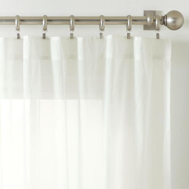 Classic Voile Sheer Curtain, Set of 2, 84", Classic Ivory