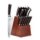 16-Piece Japanese Knife Set with Removable Block | Hammered Design | imarku