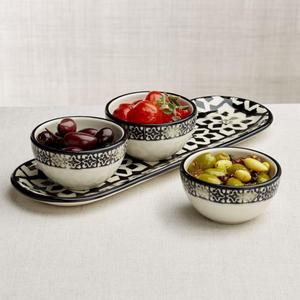 Paros Oval Platter with Bowls, Set of 4