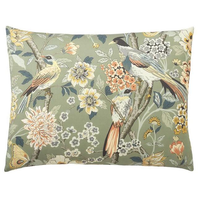 Green Bloom Floral Sateen Shams, Standard, Set of 2