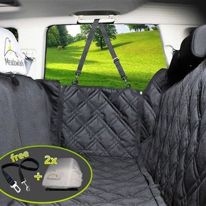 Meadowlark Dog Seat Covers Unique Design & Full Car Protection-Doors,Headrests & Backseat. Extra Durable Zippered Side Flap, Waterproof Pet Seat Cover + Seat Belt & 2 Headrest Protectors as a Gift