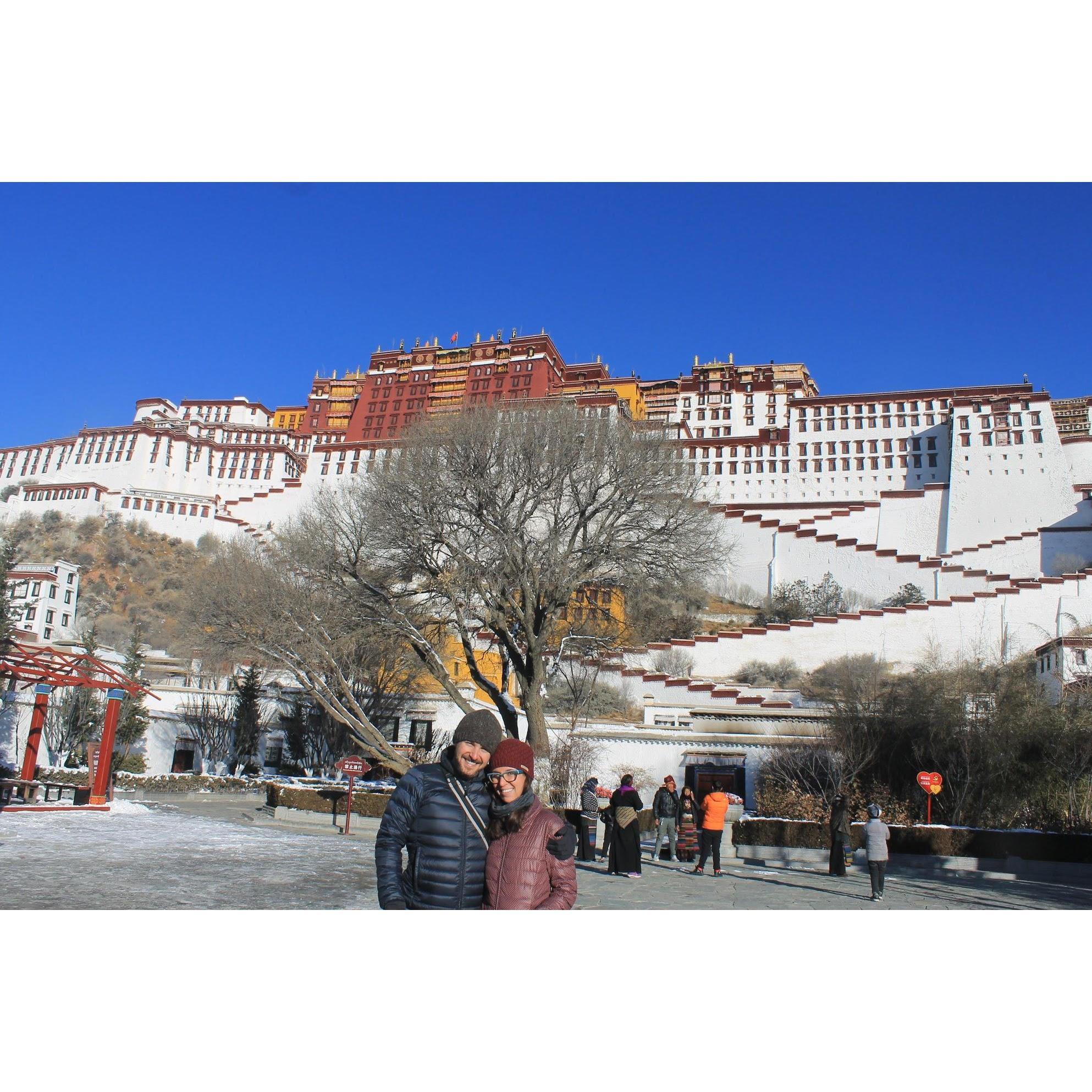 About to climb the stairs to the Potala Palace