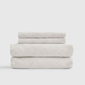 European Linen Sheet Set in Sand for a Queen Bed