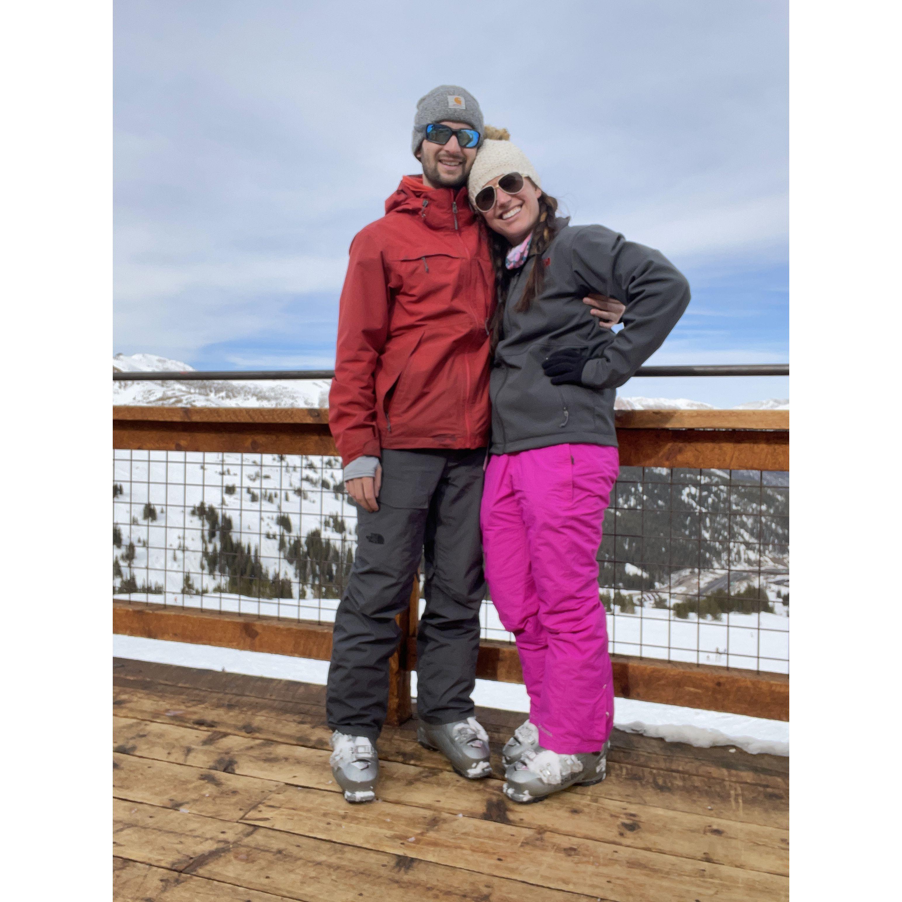 Skiing in CO, we forgot to put on sunscreen and burnt our faces. Rookies!