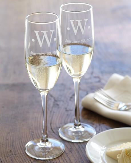 Wedding Day Toasting Flutes, Set of 2