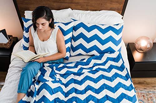 Joyvus Weighted Blanket 15 lbs | 60x80 in - Queen Size Bed - Adult | 100% Cooling Cotton with Premium Glass Beads | Heavy Cooling Weighted Blanket for All Sleepers