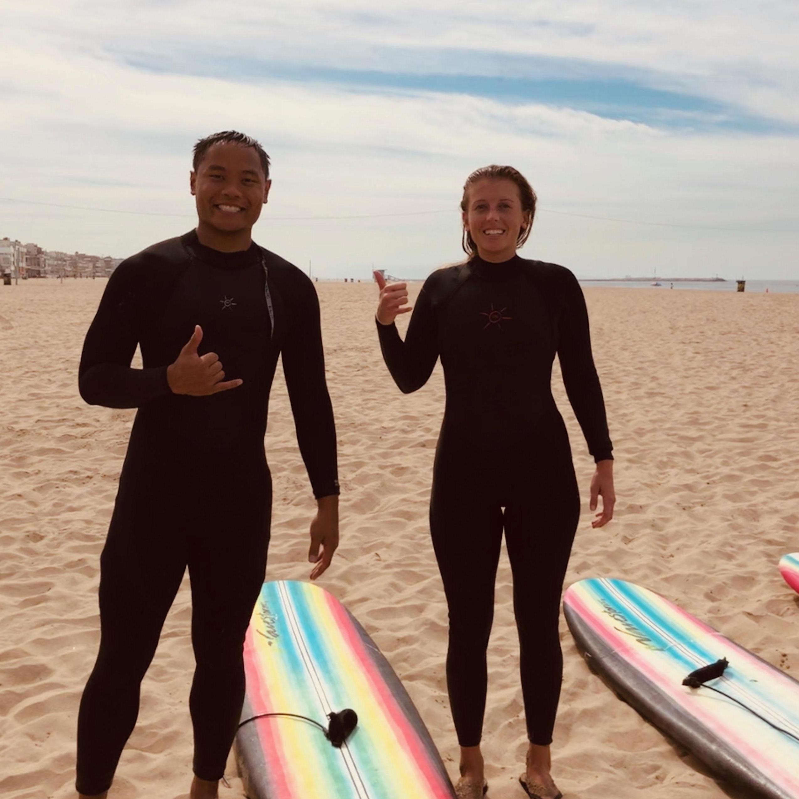 Kevin's first time surfing!