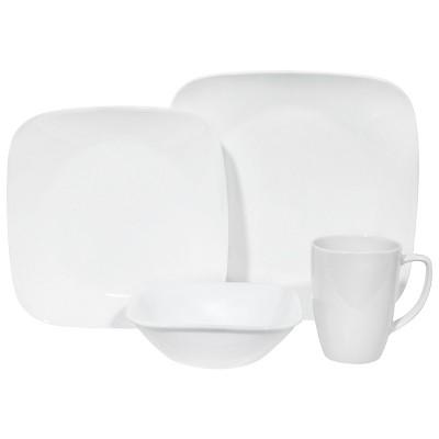 Corelle Square Vitrelle 16pc Dinnerware Set White