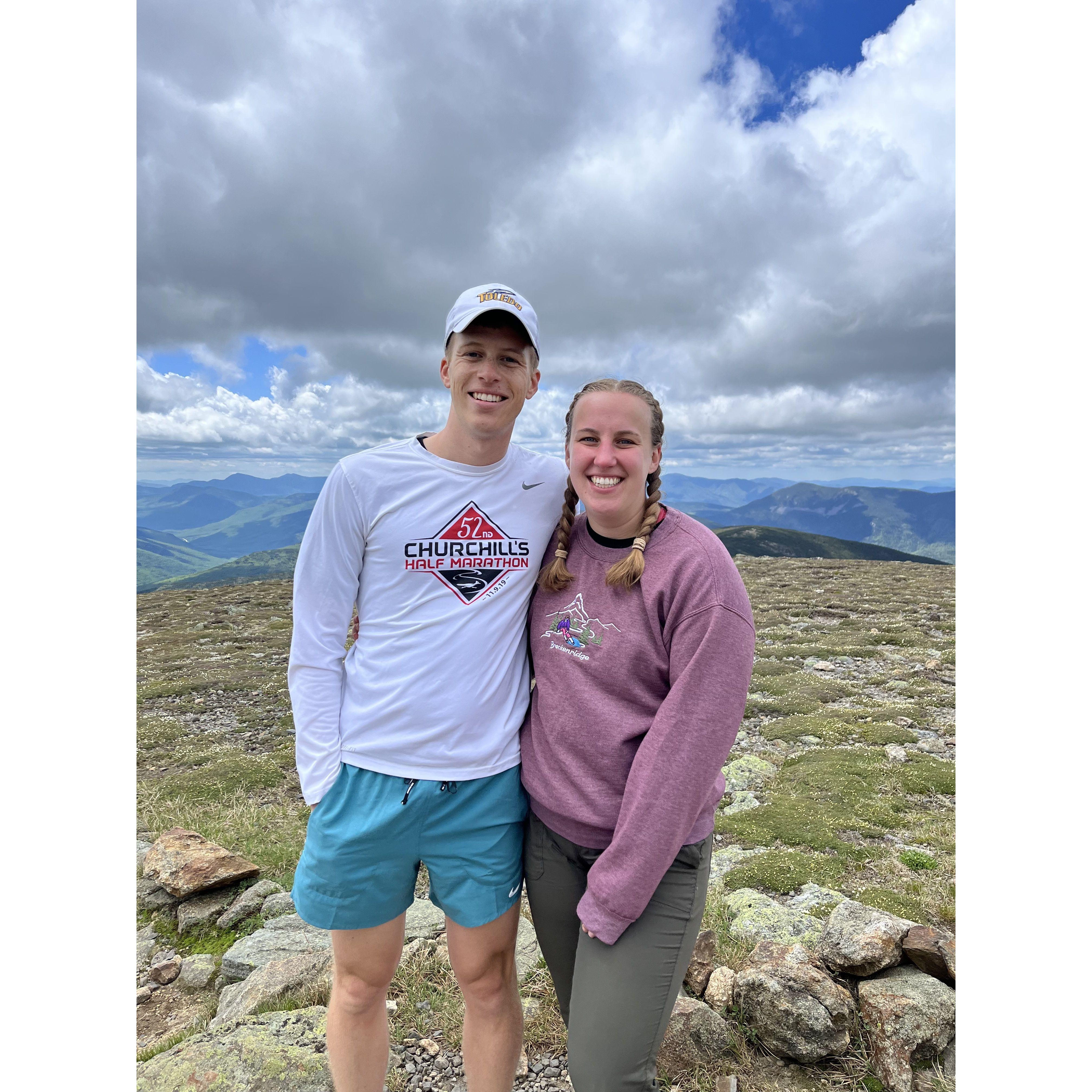 At the top of Mt. Monroe in the White Mountains of New Hampshire