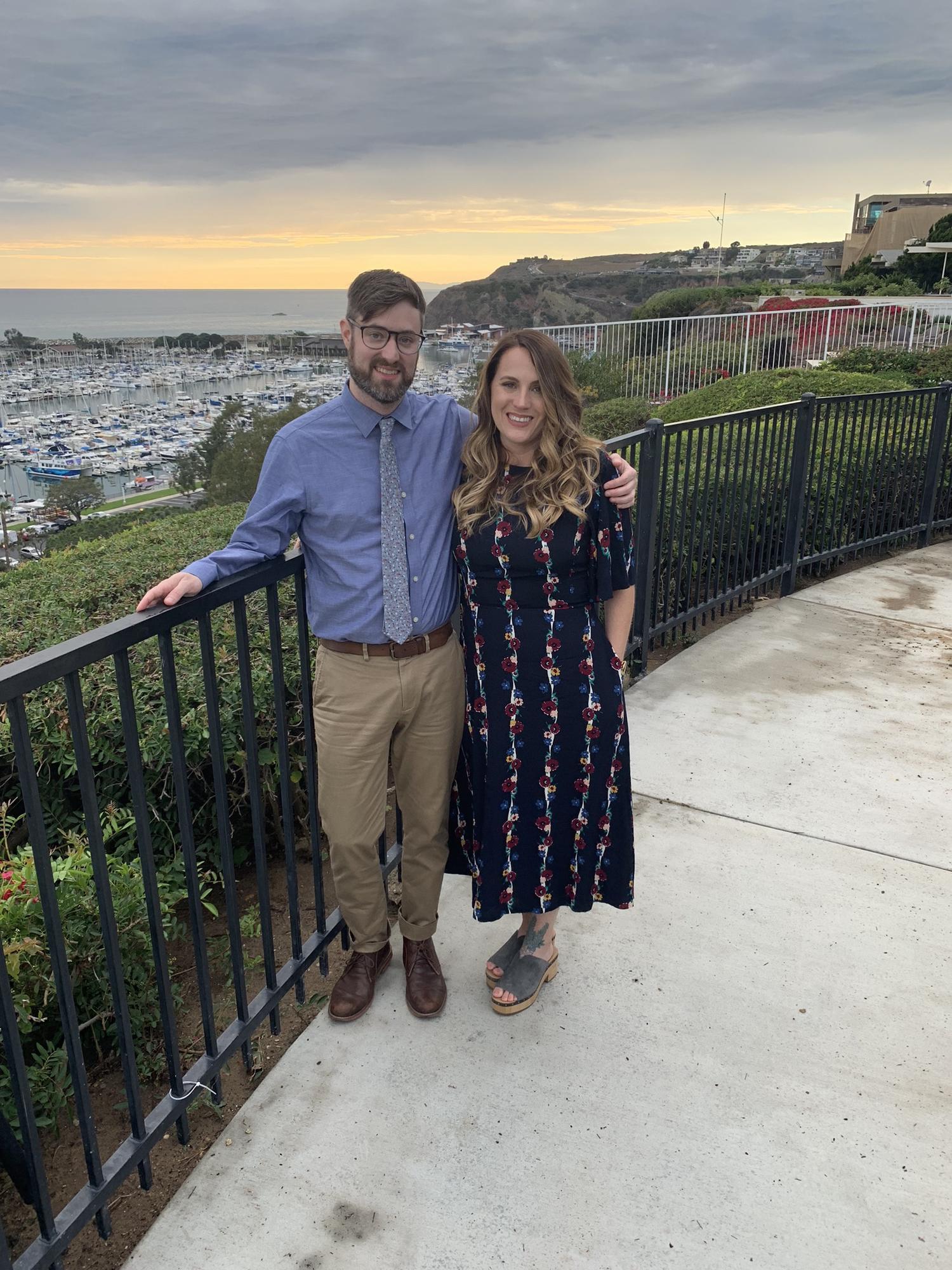In Dana Point, California celebrating the marriage of Tara's mom and Kim.