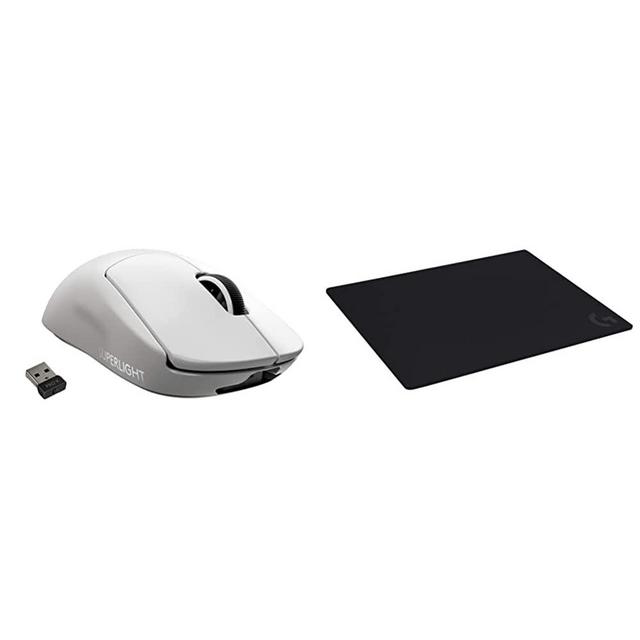 Logitech G PRO X Superlight Wireless Gaming Mouse, Compatible with PC/Mac - White Logitech G740 Large Thick Gaming Mouse Pad, Optimized for Gaming Sensors, Mac and PC Gaming Accessories