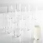 Stemless Flute Glasses 9 oz., Set of 12