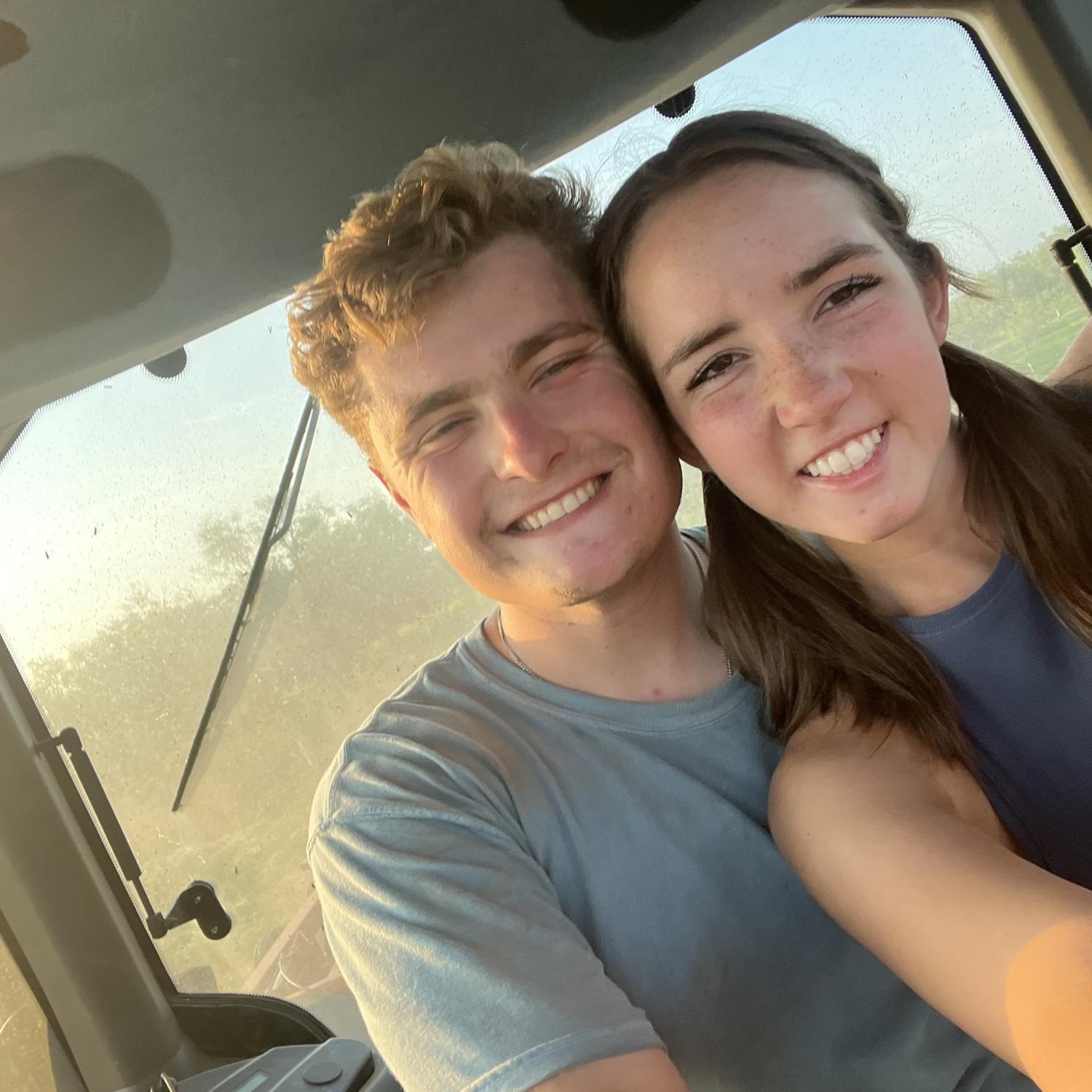 Riding in the tractor with Mac at his family's ranch, -H.